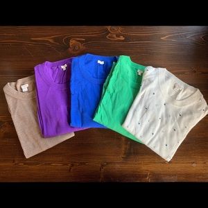 J. Crew Factory 3/4 sleeve crew neck sweaters